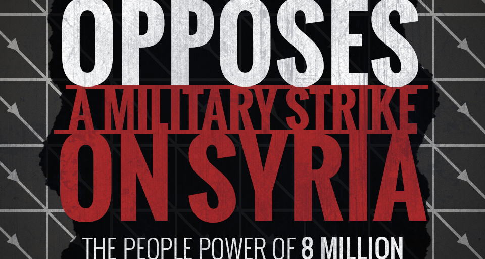 MoveOn.org opposes a military strike on Syria